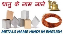 Metals Name in Hindi and English